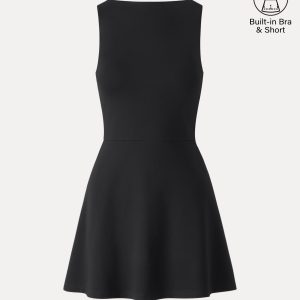 Classy Boatneck Fit-and-Flare Mini Bra Dress - Image 13