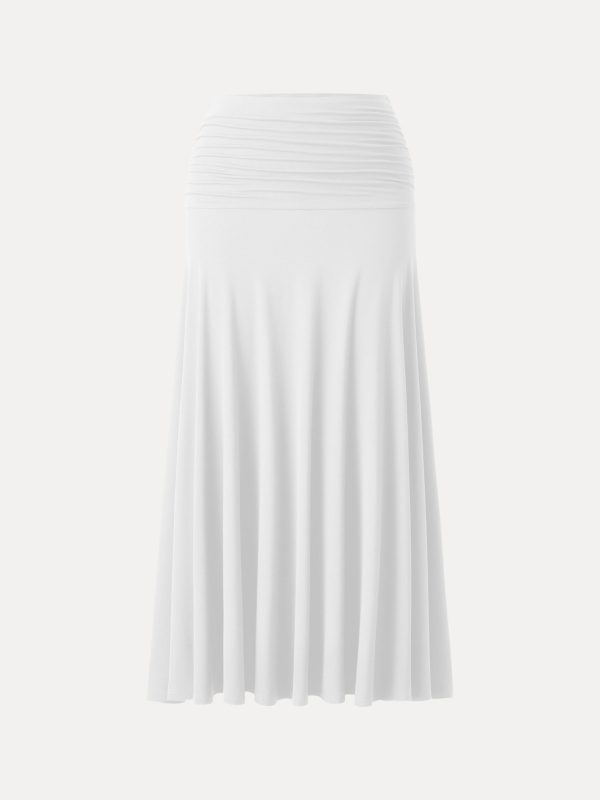Ultrasoft Mid Rise A-line Ruched Maxi Skirt