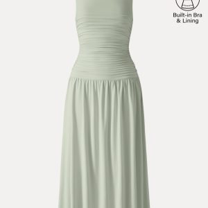 SkinKiss Cooling Boatneck Ruched Midi Bra Dress - Image 13
