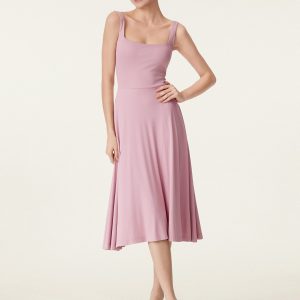 Square Neck Flowy New Airy Bra Midi Dress - Image 6