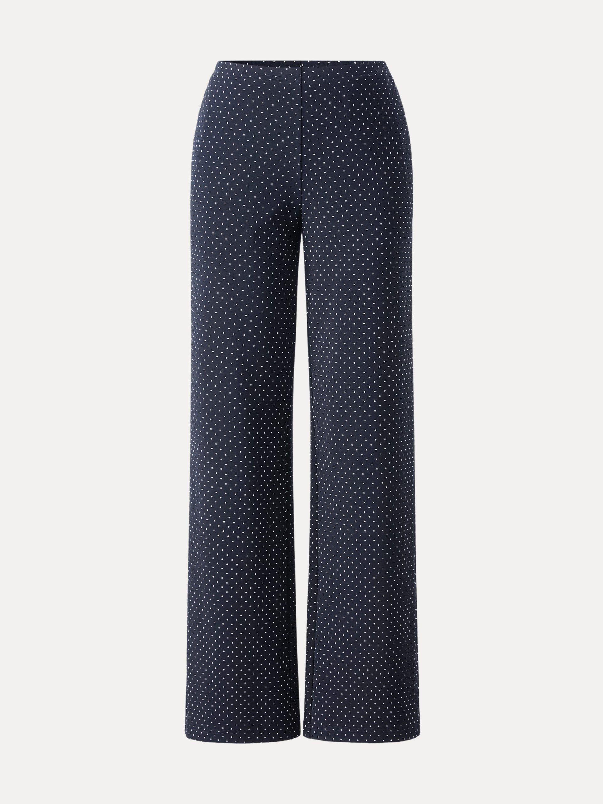 Stretch Cotton Polka Dot Wide Leg Pull-On Pants with Pockets Limited Edition - Image 3