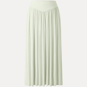 Ultrasoft V-shape Waist Gathred Maxi Circle Skirt with Pockets - Image 2