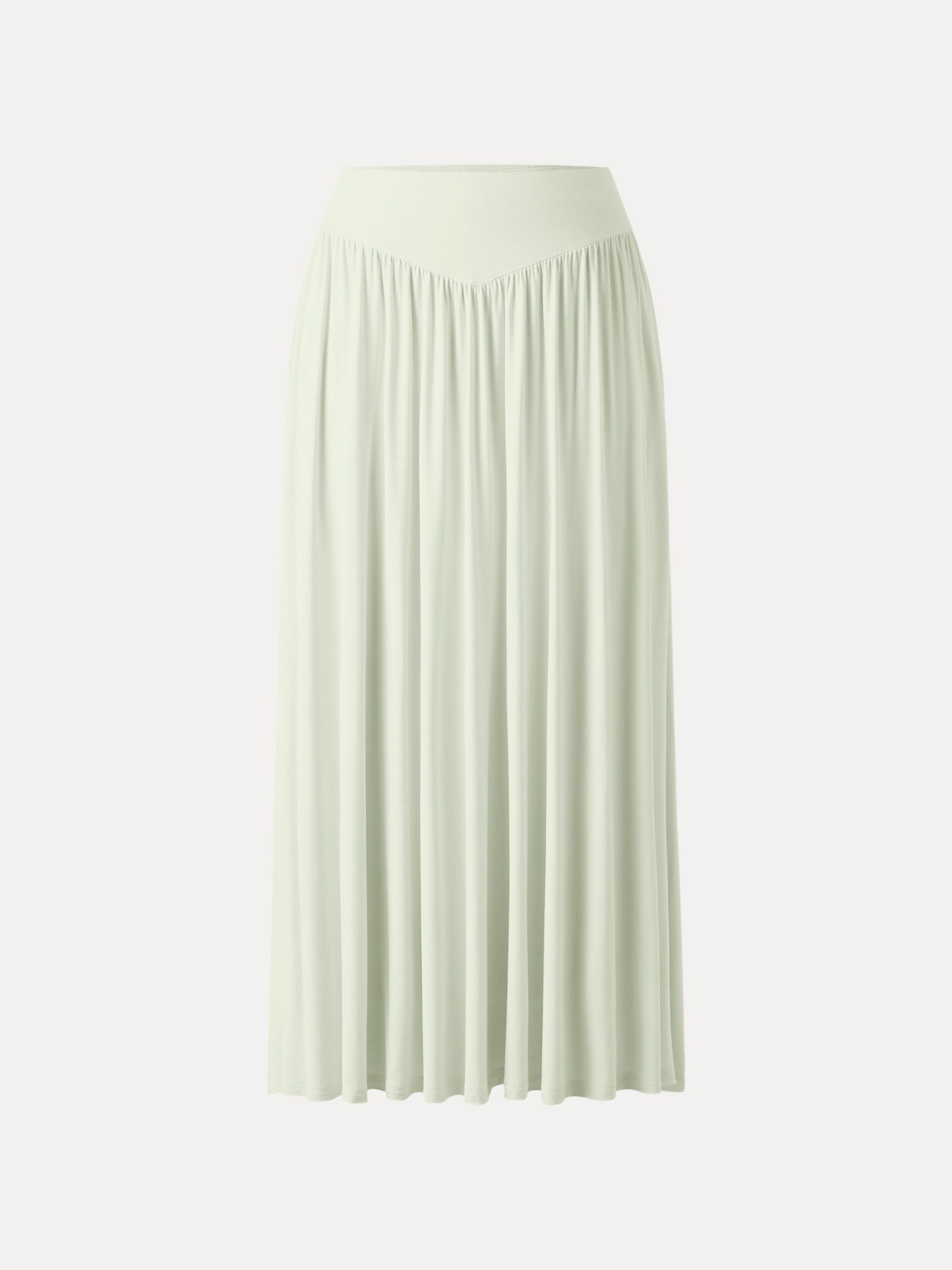 Ultrasoft V-shape Waist Gathred Maxi Circle Skirt with Pockets - Image 2