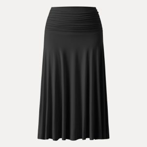 Flowy Side Ruched A-line Midi Skirt - Image 13