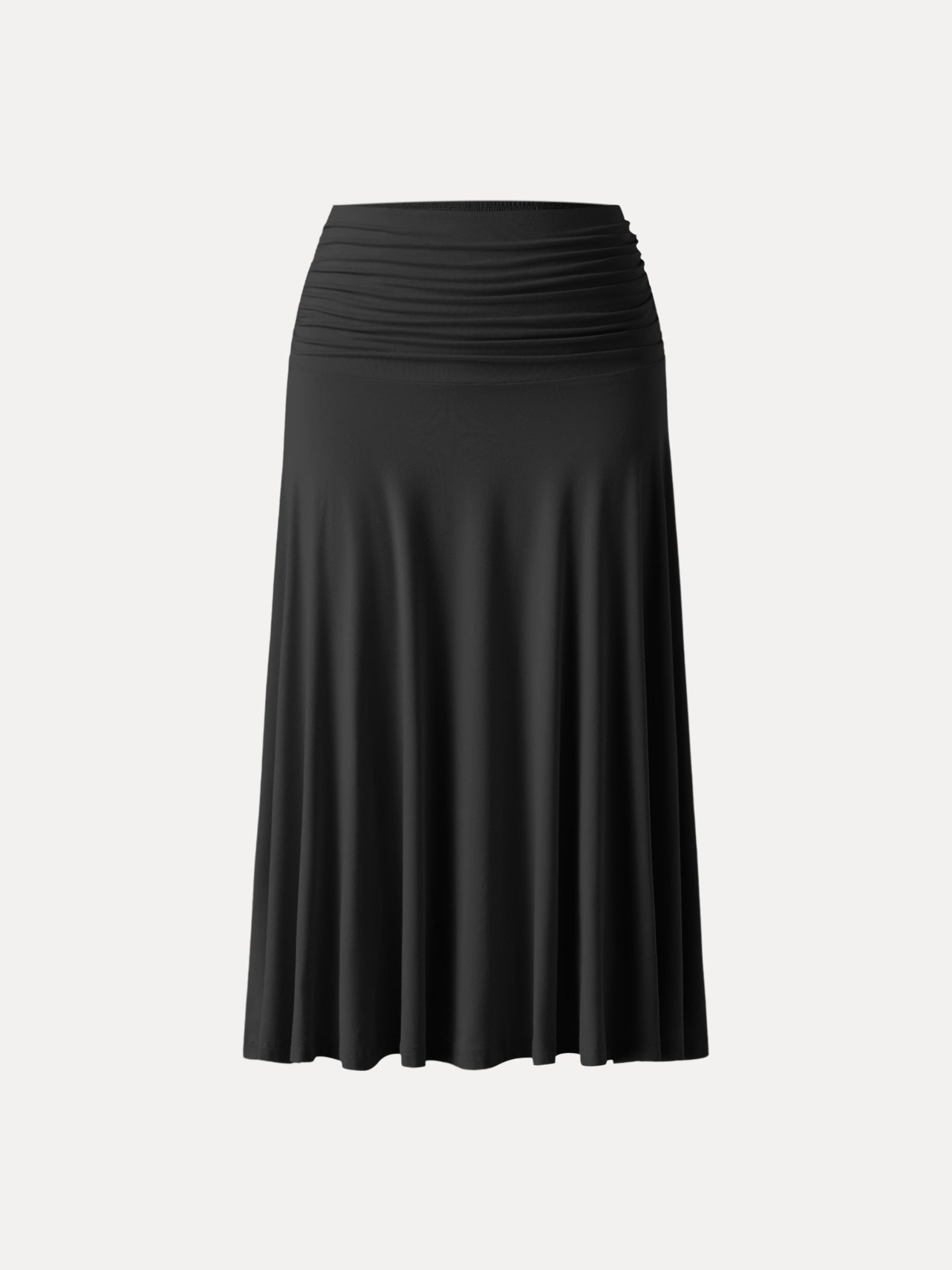 Flowy Side Ruched A-line Midi Skirt - Image 13