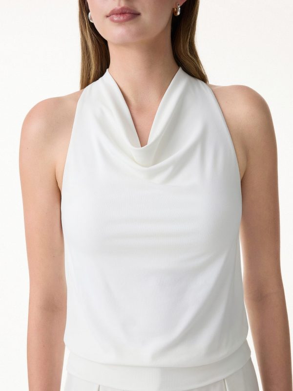 SkinKiss Not-See-Thru Halter Cowl Neck Bra Top