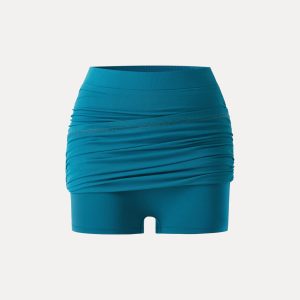 SkinKiss Ruched Pull-On Mini Skirt with Shorts - Image 12