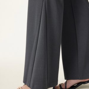 Wrinkle-Resistant High Rise Flared Trousers with Pockets - Image 7