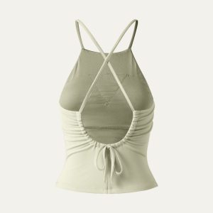 Tie Back Bandless Crop Bra Tank Top - Image 11