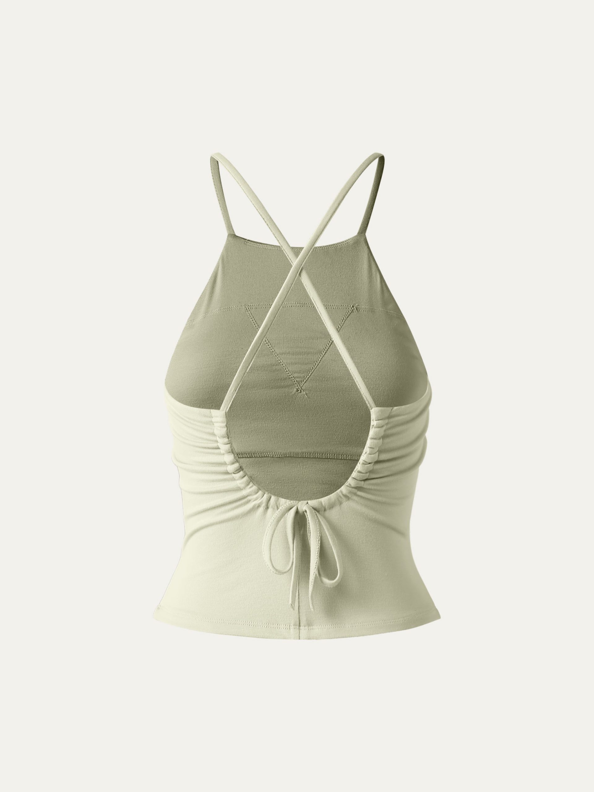 Tie Back Bandless Crop Bra Tank Top - Image 11