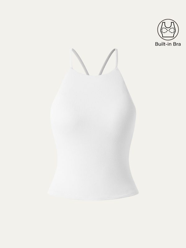 Tie Back Bandless Crop Bra Tank Top