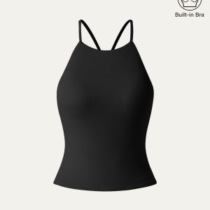 Tie Back Bandless Crop Bra Tank Top - Image 3