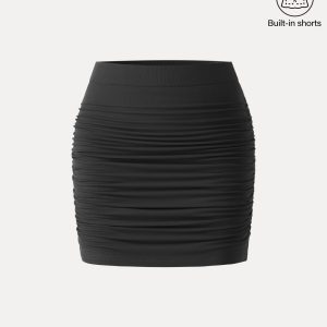 SkinKiss Ruched Pull-On Mini Skirt with Shorts - Image 10