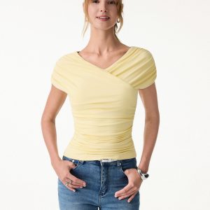 SkinKiss Surplice V-Neck Ruching Bra Top - Image 6