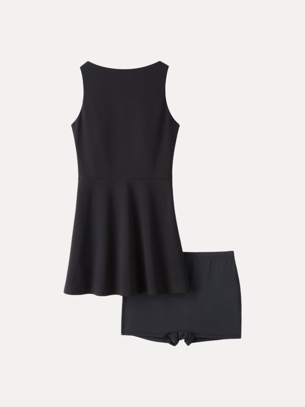 Classy Boatneck Fit-and-Flare Mini Bra Dress