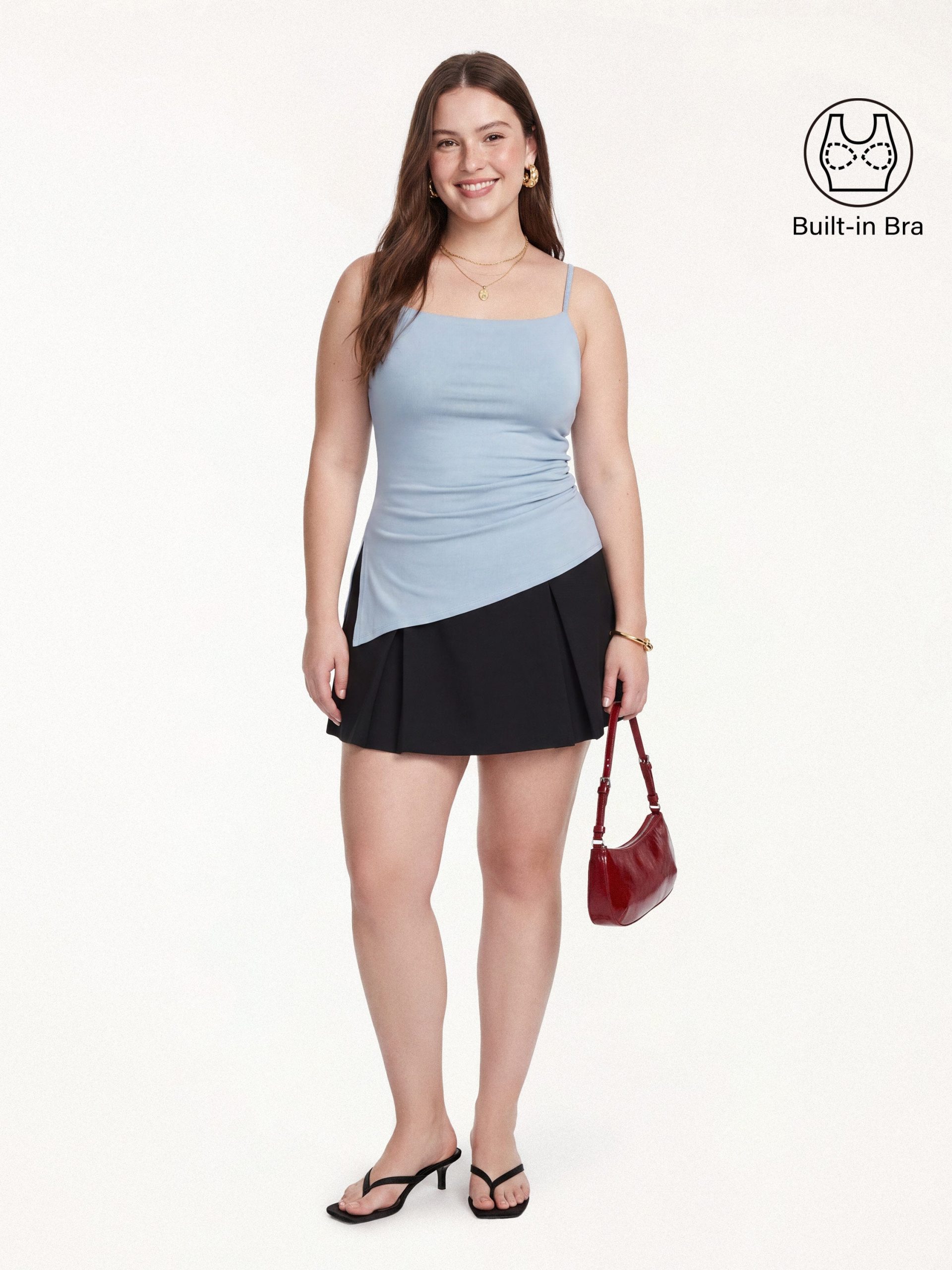 Spaghetti Bra Top with Side Slit - Image 14