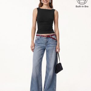 Smooth Boatneck Ruched Bra Top - Image 3