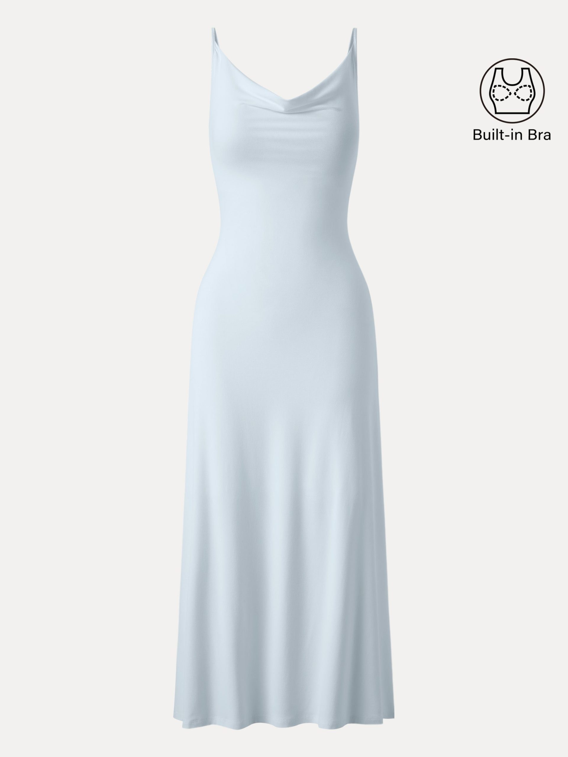 Effortless Vacay Cowl Neck Midi Bra Dress - Image 4
