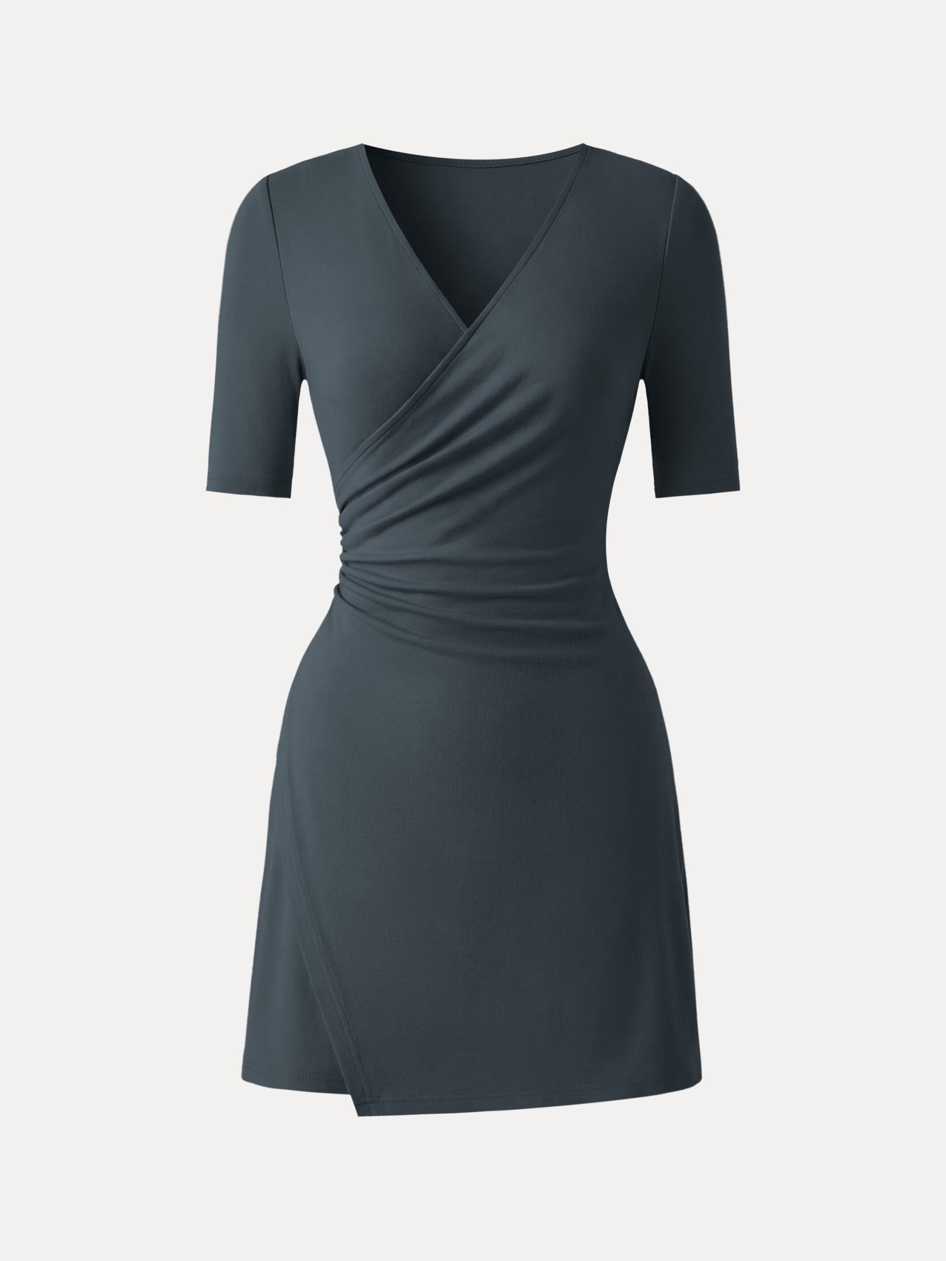 Surplice Ruched Fit-and-Flare Mini Dress - Image 13