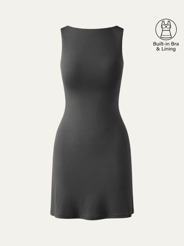 Cooling Open Back Bandless Bra Mini Dress