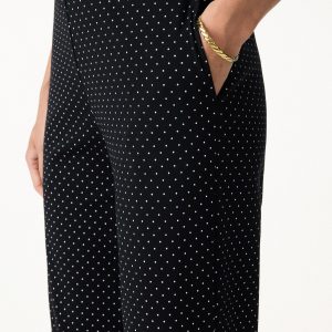 Stretch Cotton Polka Dot Wide Leg Pull-On Pants with Pockets Limited Edition - Image 9