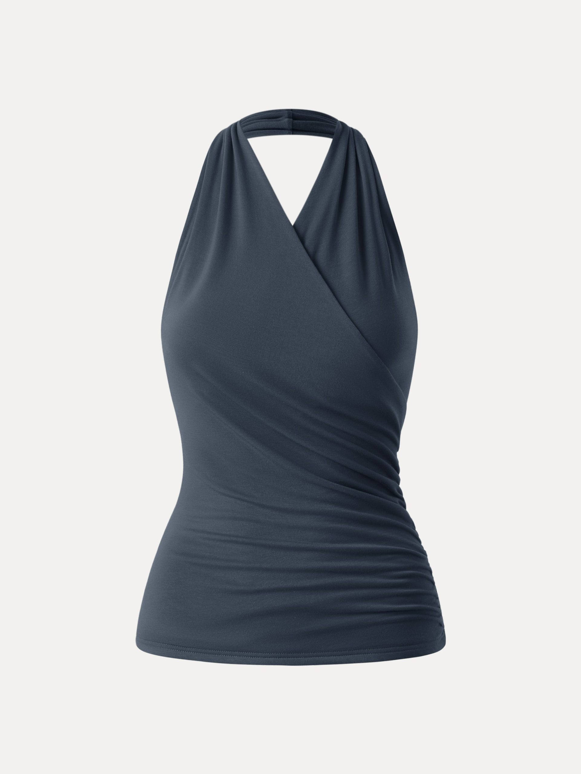 Buttery Smooth Surplice Halter Neck Sculpt Tank - Image 10