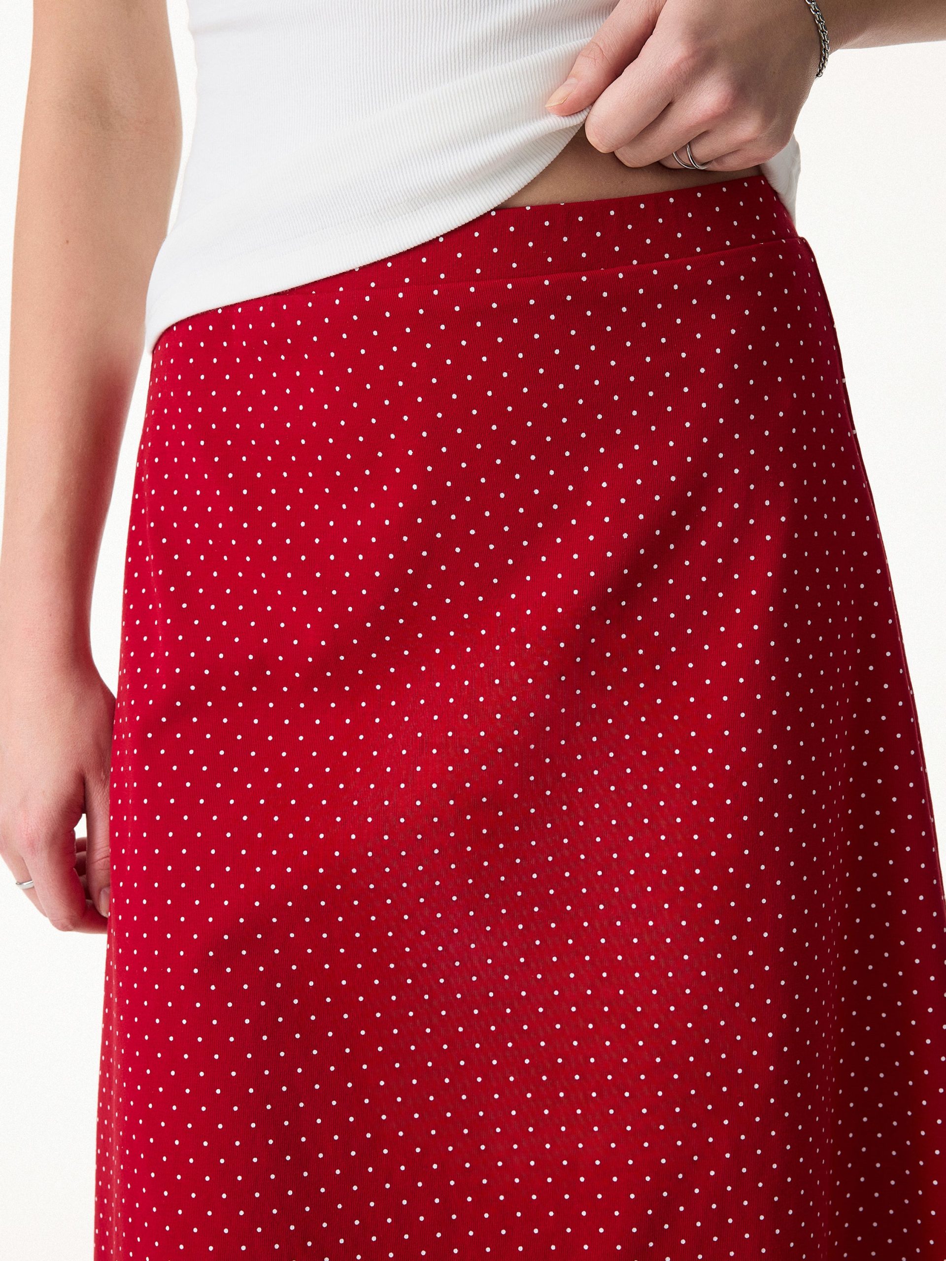 2Pcs Set Polka Dot Boatneck Bra Top & A-Line Flare Skirt Limited Edition - Image 15