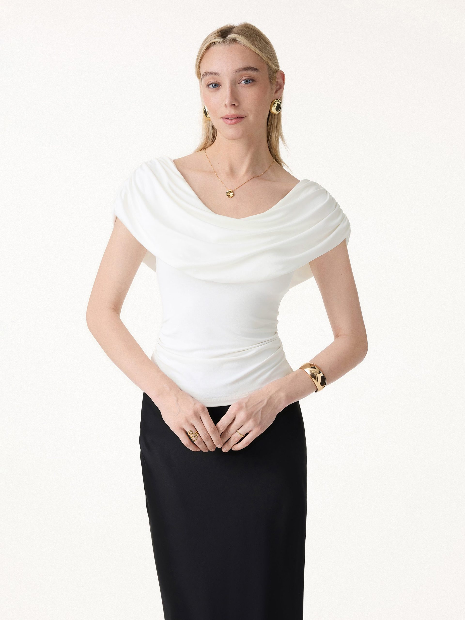 UltraSoft SkinKiss Draped U-Neck Ruched Bra Top - Image 2