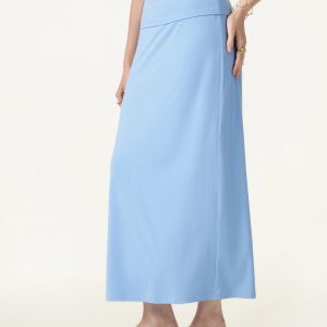 SkinKiss Cooling Fold-Down Waistband Midi Column Skirt - Image 5