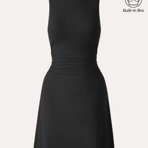 SkinKiss Boatneck Ruched A-line Mini Bra Dress - Image 16