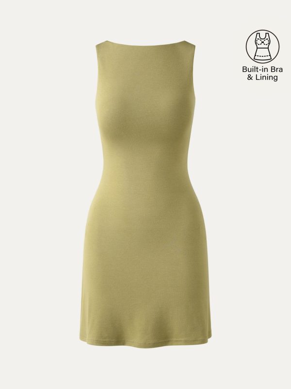 Cooling Open Back Bandless Bra Mini Dress