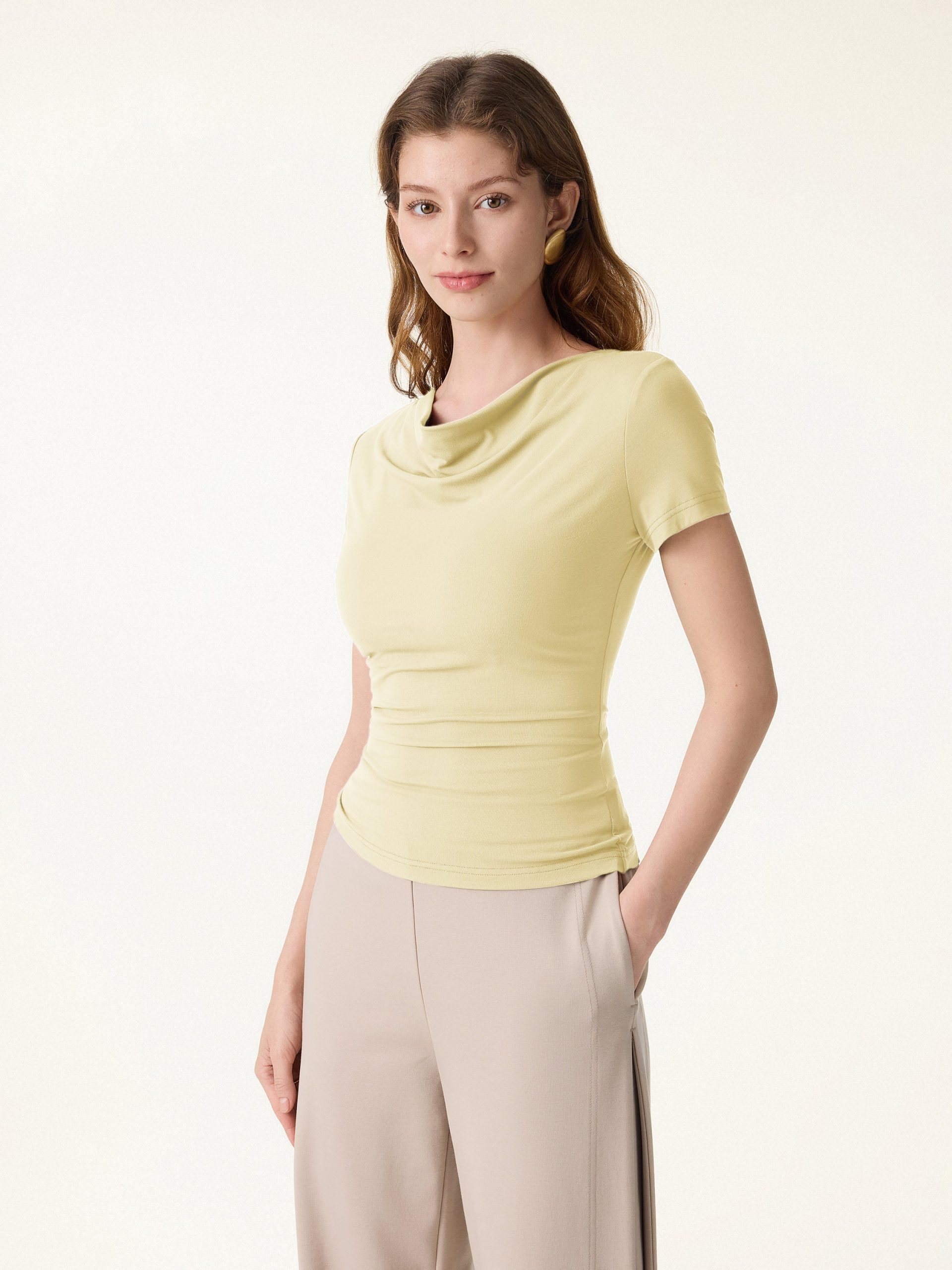 SkinKiss Multi-Wear Cowl Neck Cooling Summer Tee - Image 7