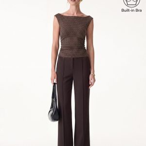 Stretch Cotton Polka Dot Boatneck Ruched Bra Top Limited Edition - Image 18