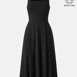 The Anytime Little Black Bra Dress with Pockets - Image 13