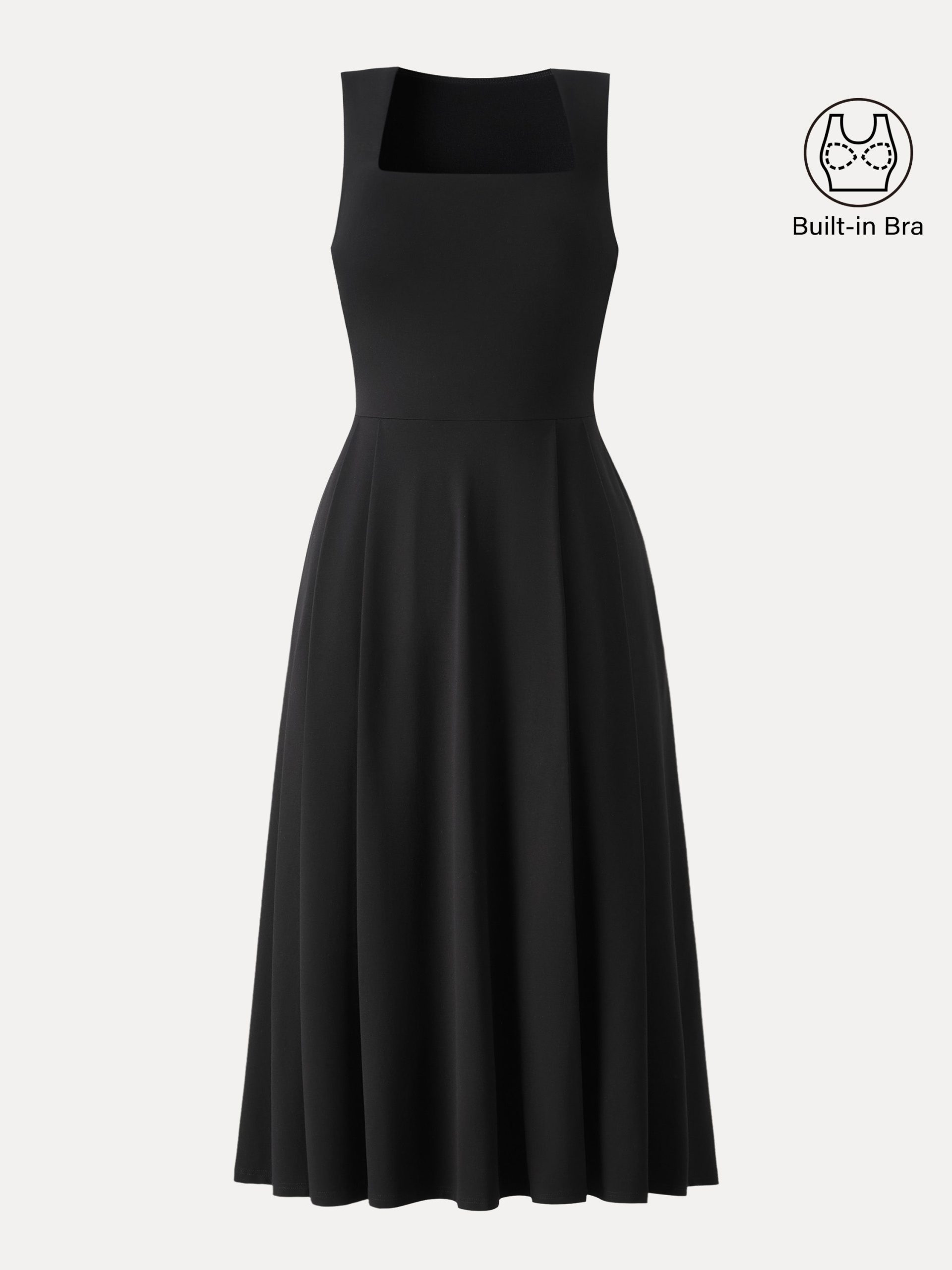 The Anytime Little Black Bra Dress with Pockets - Image 13