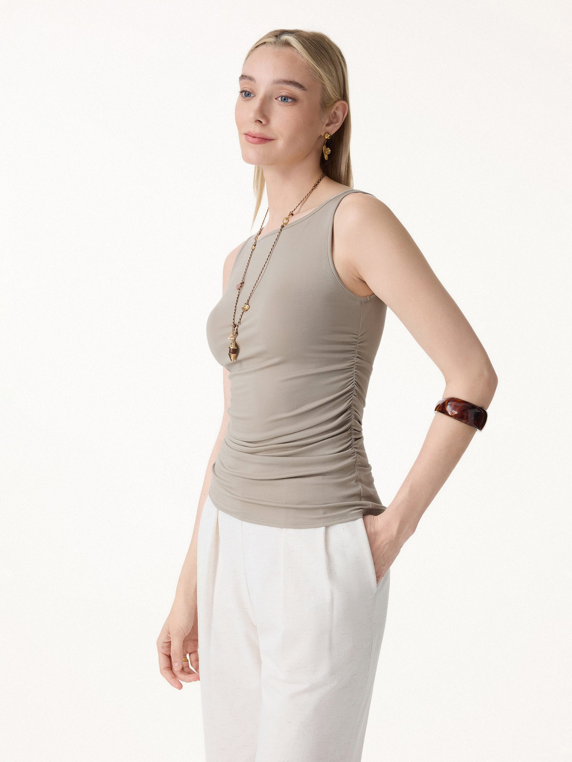 Smooth Boatneck Ruched Bra Top - Image 9