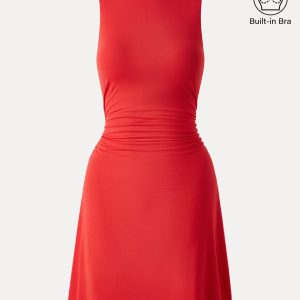 SkinKiss Boatneck Ruched A-line Mini Bra Dress - Image 11
