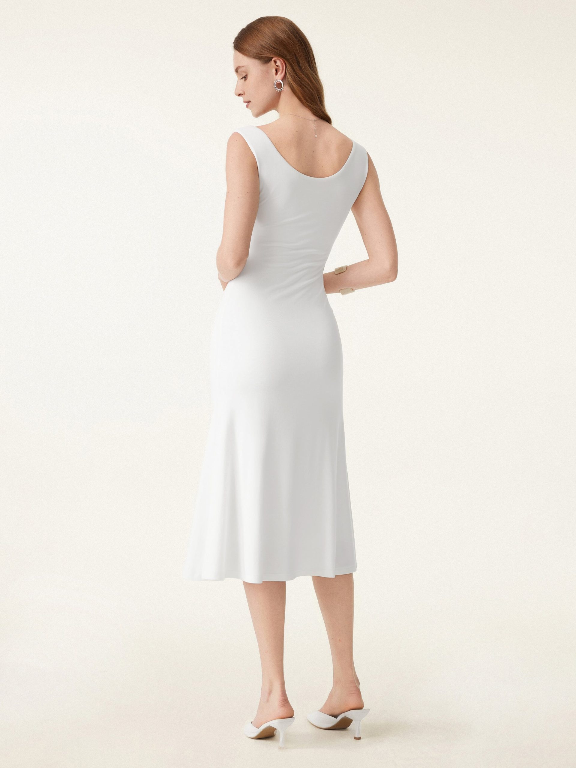 Scoop Neck Midi Low Back Bra Dress - Image 8