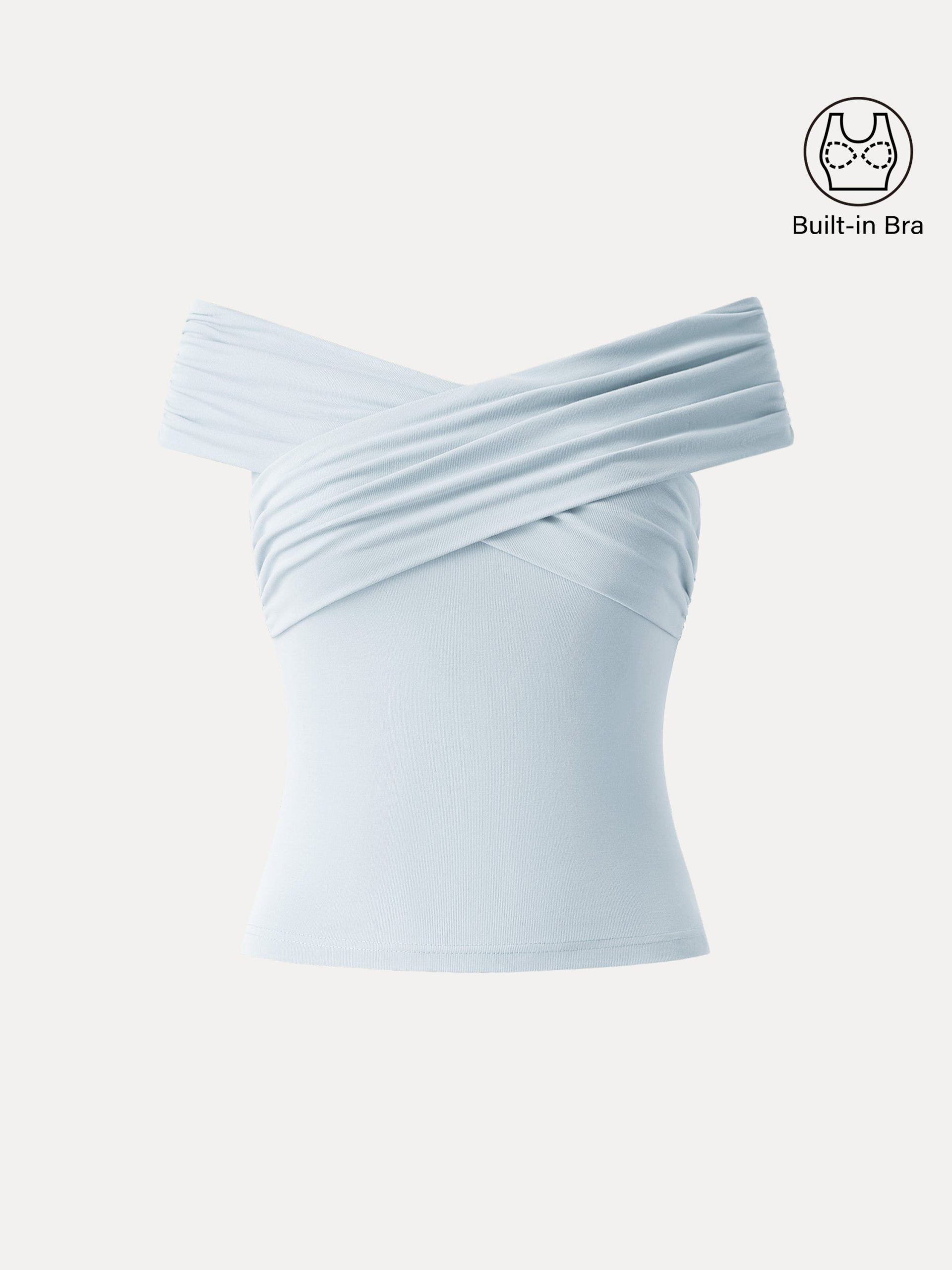 Criss Cross Off Shoulder New Airy Bra Top - Image 23