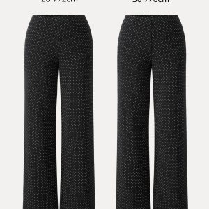 Stretch Cotton Polka Dot Wide Leg Pull-On Pants with Pockets Limited Edition - Image 15