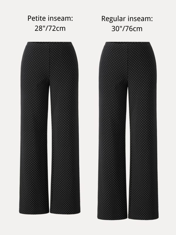Stretch Cotton Polka Dot Wide Leg Pull-On Pants with Pockets Limited Edition