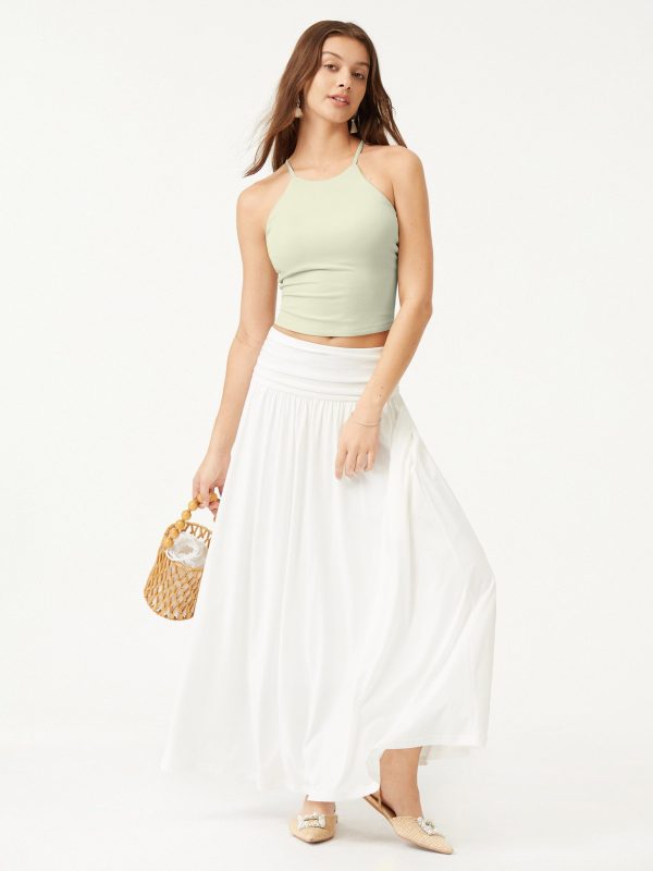 Tie Back Bandless Crop Bra Tank Top