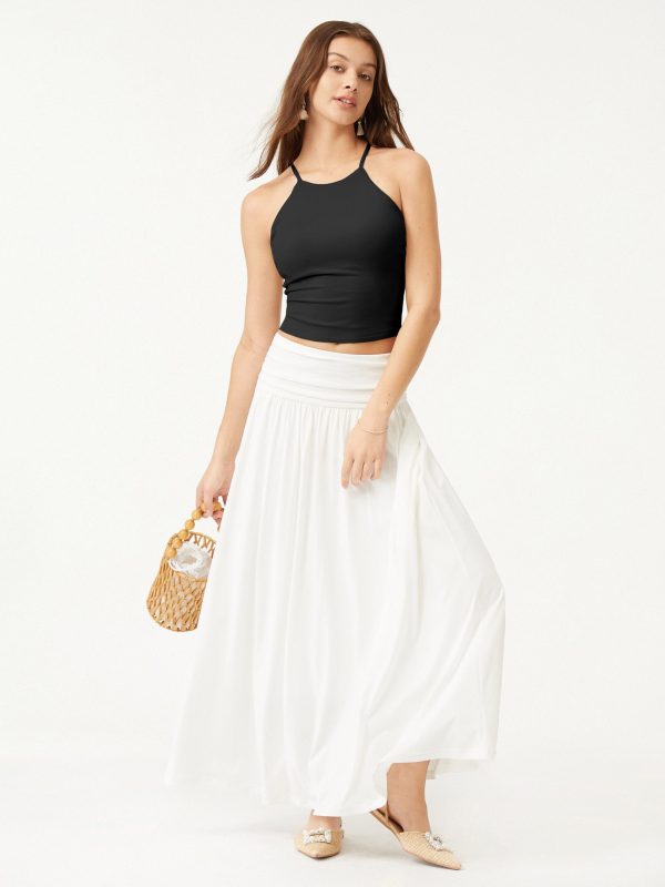 Tie Back Bandless Crop Bra Tank Top