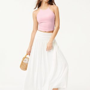 Tie Back Bandless Crop Bra Tank Top - Image 20