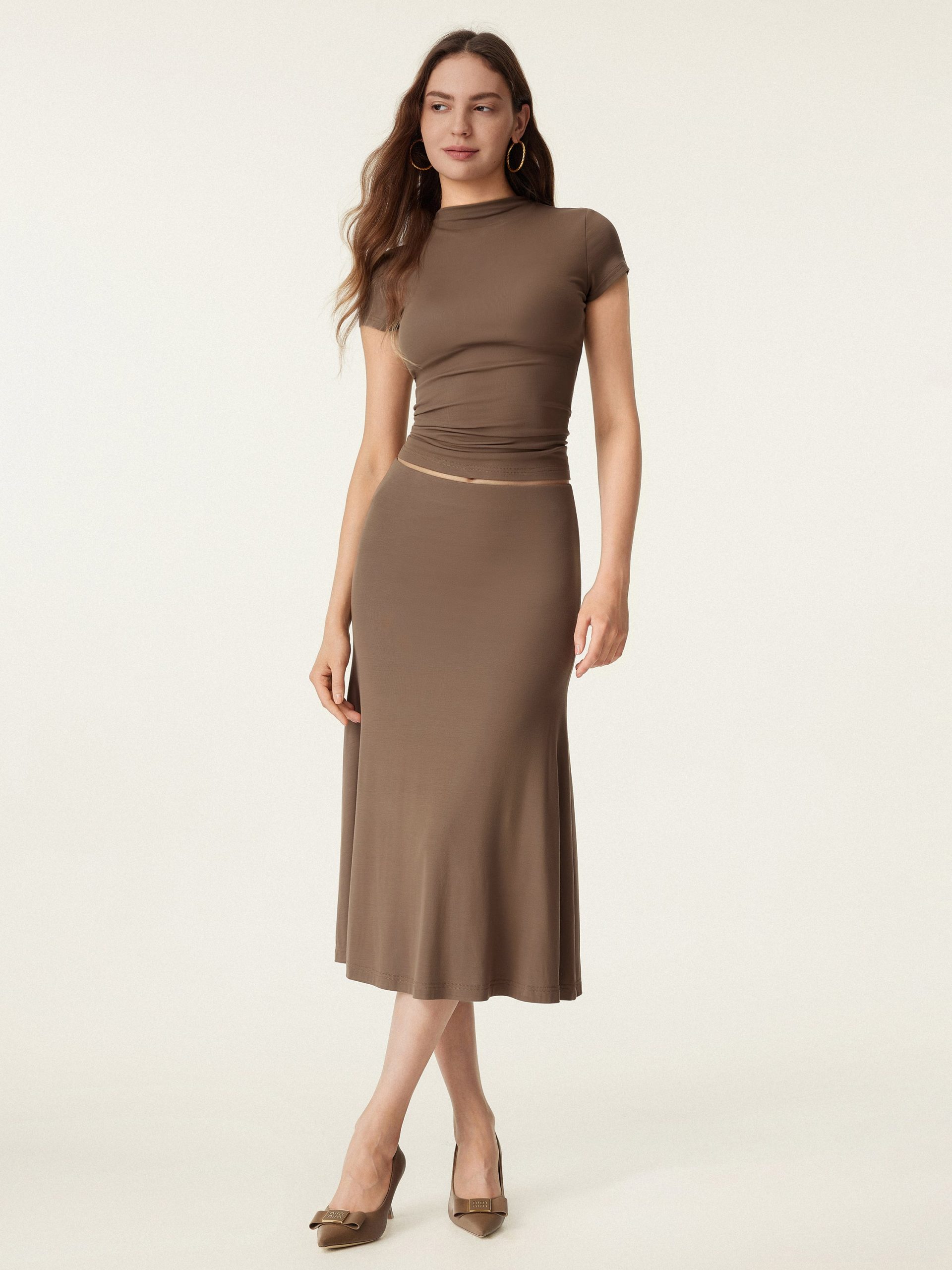 Breezy Pull-on Mermaid Midi Skirt - Image 6