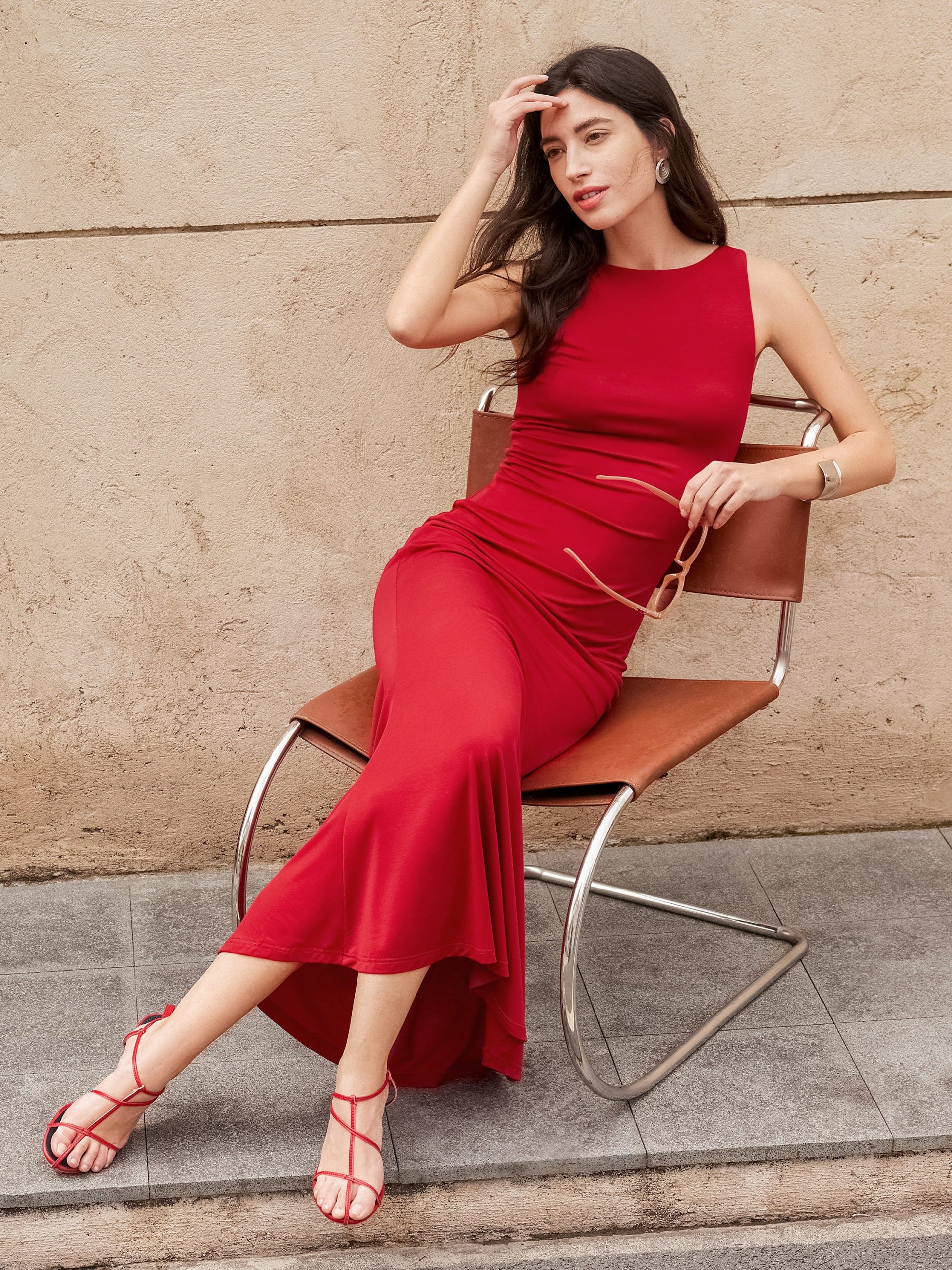 Effortless Boatneck Mermaid Maxi Dress - Image 1