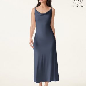 Effortless Vacay Cowl Neck Midi Bra Dress - Image 12