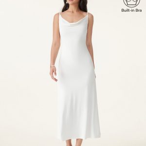 Effortless Vacay Cowl Neck Midi Bra Dress - Image 1