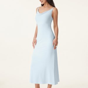 Effortless Vacay Cowl Neck Midi Bra Dress - Image 9
