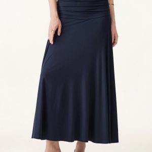 Ultrasoft Mid Rise A-line Ruched Maxi Skirt - Image 3